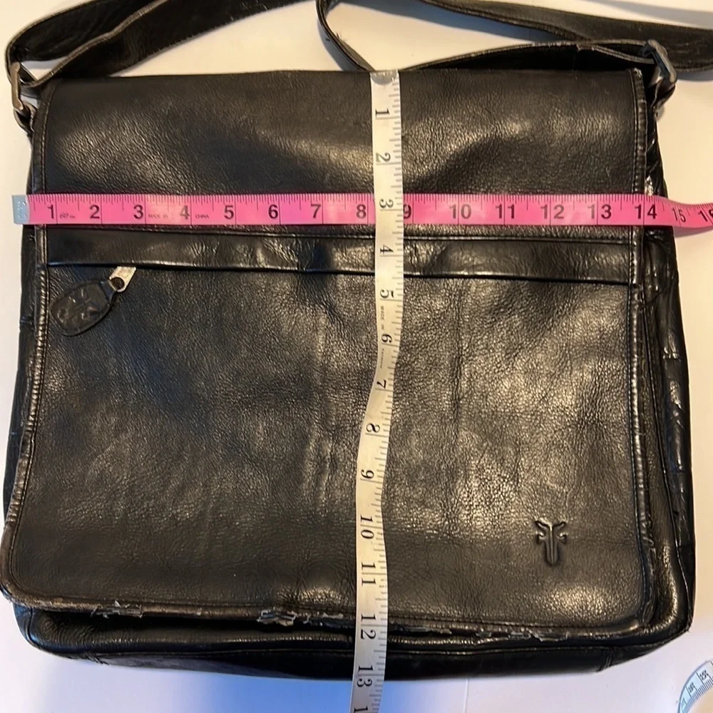 Frye Black Leather Messenger Crossbody Bag Vintage